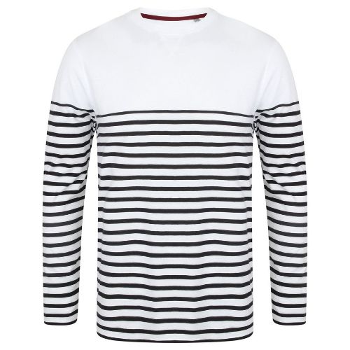 Front Row Long Sleeve Breton Striped T White/Navy